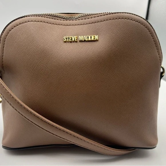 Steve Madden Crossbody Shoulder Handbag Purse Brown Bag Chain Accent - Picture 7 of 11